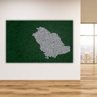 لوحة جدارية كنفاس مطبوعة وديكور خريطة السعودية