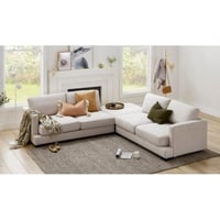 كنب مودرن شكل حرف ال للصاله اللون - بيج