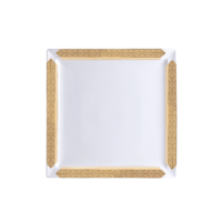 صحن تقديم بورسلان فاخر مذهب بزخرفة انيقة مستوحاة م...