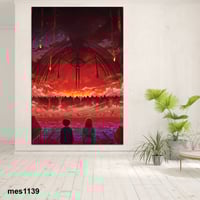 لوحة جدارية مطبوعة على لوح اكريلك من انمي هجوم الع...