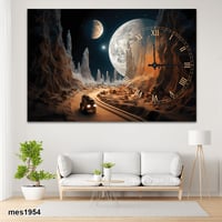 ساعة حائط أكريليك مستطيلة بتصميم قمري ساحر