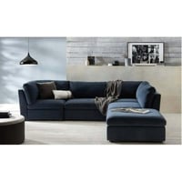 كنب مودرن شكل حرف ال للصاله اللون - أزرق