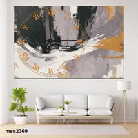 ساعة حائط أكريليك مستطيلة – تيار ذهبي فاخر