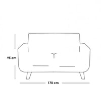 طقم كنب للصاله قطعتين - رمادي
