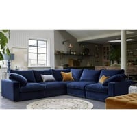 كنب مودرن شكل حرف ال للصاله اللون - أزرق