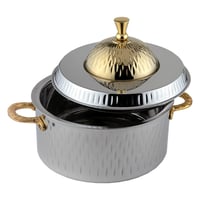 طنجرة ستيل من السيف - لون فضي وذهبي - متوفر بسعات...