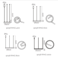انارة سقف معلقة ثريا دائرية ديكورية المنيوم لون اس...