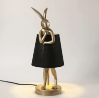 اضاءة ستاند أباجورة أرنب ذهبي متكتف كبير- مقاس26*6...