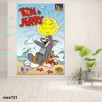 لوحة جدارية مطبوعة على لوح اكريلك - توم وجيري