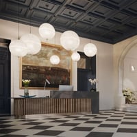 انارة سقف معلقة كرة إنشقاق نصفي باللون الأبيض- مقا...