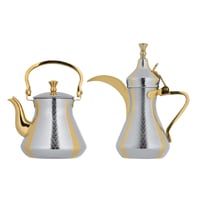 طقم غلاية شاي ودلة قهوة عربية ستيل 2 قطع من السيف...