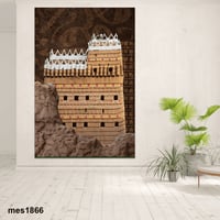 لوحة جدارية تراثية – عمارة سعودية تقليدية