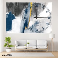 ساعة حائط أكريليك مستطيلة – تجريد ترابي أنيق