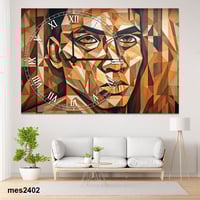 ساعة حائط أكريليك مستطيلة بتصميم بورتريه فني بأسلو...