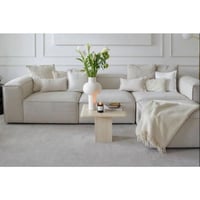 كنب مودرن شكل حرف ال للصاله اللون - بيج