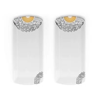 طقم صحون تقديم مستطيلة بورسلان فاخر مذهب بزخرفة ان...