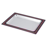 طقم صواني تقديم مستطيلة ستيل من السيف - لون كروم