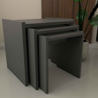 طقم طاولات جانبية 3 قطع -لون رمادي