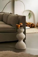 طاولة خدمة بسطح زجاج شفاف- مقاس 35*55