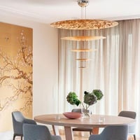 انارة سقف معلقة ثريا دائرية 4 حلقات تصميم مودرن لو...