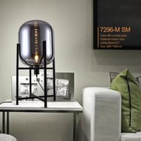 اضاءة ستاند ابجورة زجاجية بقاعدة معدنية مودرن تصمي...