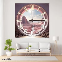 ساعة حائط أكريليك مربعة – وادي الأحلام الوردي