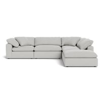 كنب مودرن شكل حرف ال للصاله اللون - رمادي