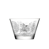 طقم زبادي زجاجية فاخرة بزخرفة بلاتينية انيقة مفردا...