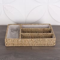 سلة ملاعق وسكاكين خوص - سله لون بيج