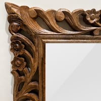 مراية مدخل خشب بني معتق 90*110 سم