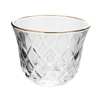 طقم فناجين قهوة عربية زجاج شفاف من السيف - 6 قطع