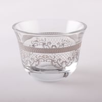 طقم فناجين قهوة عربية زجاجية بزخرفة بلاتينية عصرية...