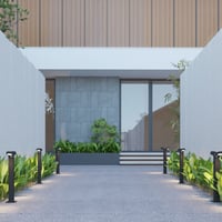 انارة خارجية - عامود انارة حدائق مع لمبتين مدمجة م...