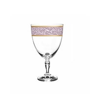 طقم كاسات كريستالية فاخرة مذهبة بزخرفة وردية من ال...