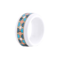 طقم خاتم مناديل بورسلان مذهب بتصميم عصري وفاخر