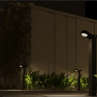 انارة خارجية - عامود انارة حدائق مع لمبتين مدمجة م...