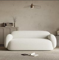 كنبة ثلاث مقاعد - صوفا للصالة و المكتب - أبيض