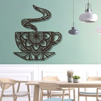 منحوتة جدارية ديكور خشبية قهوة الصباح