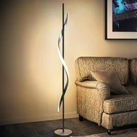 اضاءة ستاند ارضية تصميم مودرن ملفوف لون اسود وابيض...