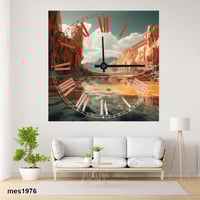 ساعة حائط أكريليك مربعة وادي الشمس