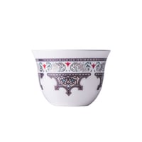 طقم فناجين قهوة عربية بورسلان بزخرفة بلاتينية فاخر...