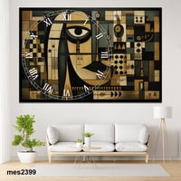 ساعة حائط أكريليك مستطيلة بتصميم فني هندسي مستوحى...