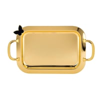 طقم صواني تقديم مستطيلة ستيل فراشة جانبية ومقابض م...