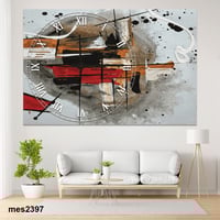 ساعة حائط أكريليك مستطيلة بتصميم فني تجريدي بلمسات...
