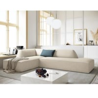 كنب مودرن شكل حرف ال للصاله اللون - بيج