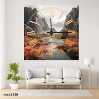 ساعة حائط أكريليك مربعة – واحة الوديان الزهرية