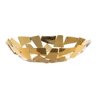 صينية تقديم دائرية تصميم مفرغ من السيف - لون ذهبي