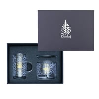 طقم كوب فاخر مع حامل شموع وكوستر بزخرفة انيقة من ا...