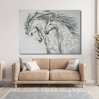 لوحة جدارية مطبوعة على لوح خشب MDF بنقشة الخيل