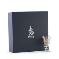 طقم كاسات زجاجية فاخرة بكعب بزخرفة ذهبية من الخط ا...